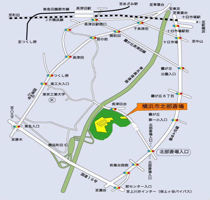 横浜市営北部斎場地図